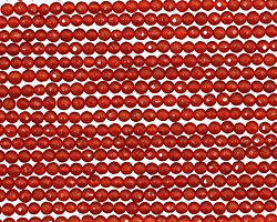 Carnelian Faceted Round 2mm