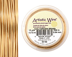 Artistic Wire Non-Tarnish Brass 22 gauge, 15 yards