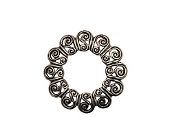 Stampt Antique Pewter (plated) S-Wreath Filigree 21mm