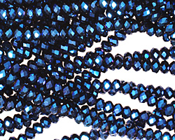 Metallic Cosmos Crystal Faceted Rondelle 3mm