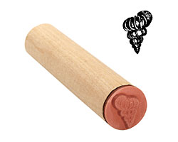 Fancy Shell Mini Rubber Stamp 11x16mm