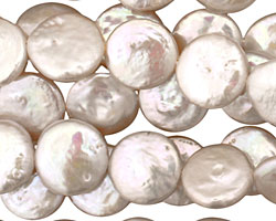 Pearly White Coin 12-13mm