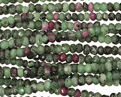 Ruby Zoisite Faceted Rondelle 2x4mm