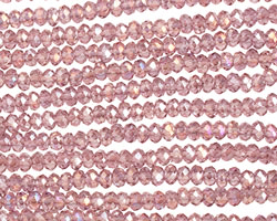 Vintage Lavender AB Crystal Faceted Rondelle 4mm