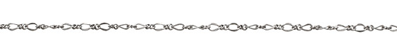 Antique Silver (plated) Curb & Figure 8 Chain