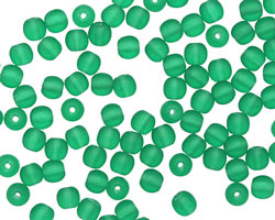 Czech Glass Matte Emerald Round 4mm