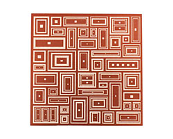 Lillypilly Bronze Deco Rectangle Anodized Aluminum Sheet 3"x3", 24 gauge