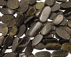 Green Tourmaline Irregular Flat Oval 14-19x7-12mm