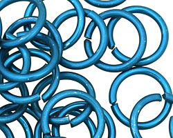 Blue Anodized Aluminum Jump ring 18mm, 12 gauge (13.1mm inside diameter)