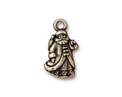 TierraCast Antique Brass (plated) St. Nick Charm 12x21mm