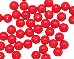 Czech Glass Opaque Red Round 6mm