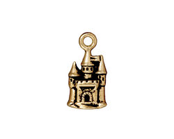 TierraCast Antique Gold (plated) Castle Charm 11x21mm