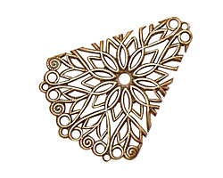 Stampt Antique Copper (plated) Floral Fan Filigree 28x36mm