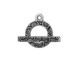 TierraCast Antique Silver (plated) Spiral Toggle Clasp 16x20, 25mm bar