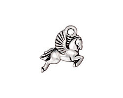 TierraCast Antique Silver (plated) Pegasus Charm 15x20mm