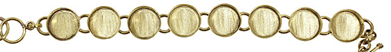 Brass Circle Bezel Link Bracelet 17mm