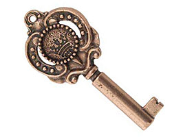 Nunn Design Antique Copper (plated) Small Key Pendant 48x21mm