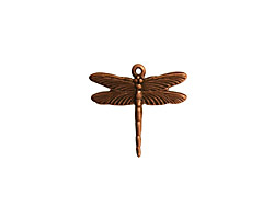 Stampt Antique Copper (plated) Dragonfly Charm 16x15.5mm