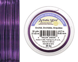 Artistic Wire Silver Plated Orchid 26 gauge, 30 yards