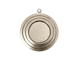 Stampt Antique Pewter (plated) Stacked Circles Round Setting 13mm