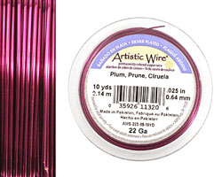 Artistic Wire Silver Plated Plum 22 gauge, 10 yards