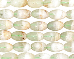Green Fluorite w/ Quartz Rice 10x6mm