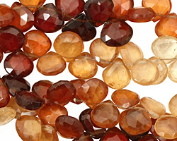 Hessonite Faceted Flat Teardrop 7-8mm