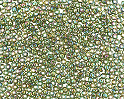 TOHO Transparent Rainbow Olivine Round 11/0 Seed Bead
