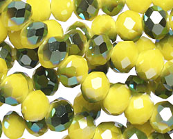 Iris Vintage Yellow Crystal Faceted Rondelle 6mm