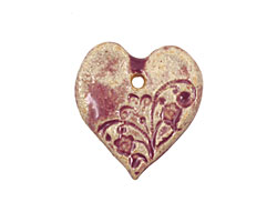 Gaea Ceramic Raspberry Jam Romantic Heart 29x33mm