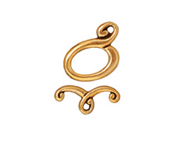 TierraCast Antique Gold (plated) Melody Toggle Clasp 12mm, 16mm bar
