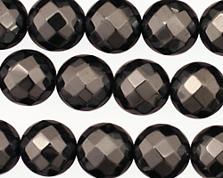 Hematite Faceted Round 12mm