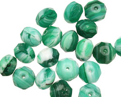 Czech Glass Emerald Swirl Fire Polished Rondelle 6x9mm