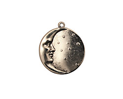Stampt Antique Pewter (plated) Man in the Moon Charm 17x19mm