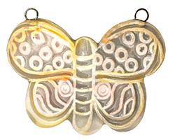 Jangles Ceramic Gray Butterfly Pendant 56x35mm