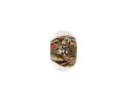 Grace Lampwork Multi-Color w/ Blue & Orange Rondelle 10x16mm
