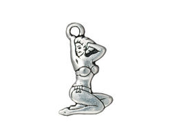 TierraCast Antique Silver (plated) Pin Up Charm 17x14mm