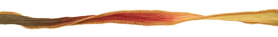 Autumn Leaves Hand Dyed 100% Silk Ribbon 1/2"