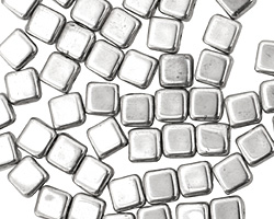 Czech Glass Silver Square 6mm