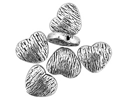 Pewter Textured Heart 10x12mm
