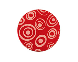 Lillypilly Red Groovy Circles Anodized Aluminum Disc 25mm, 24 gauge