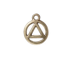 TierraCast Antique Brass (plated) Recovery Symbol Charm 15x19mm