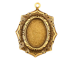 Stampt Antique Brass Egyptian Mosaic Oval Setting 13x18mm