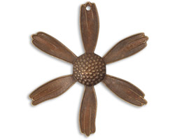 Vintaj Natural Brass Loves Me Daisy Pendant 38mm