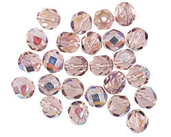Czech Fire Polished Glass Light Amethyst AB Round 6mm