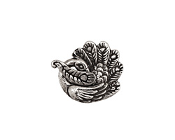 Green Girl Pewter Peacock Toggle Clasp 19x17mm, 13mm bar