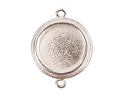 Nunn Design Sterling Silver (plated) Traditional Circle Bezel Pendant Link 29x23mm