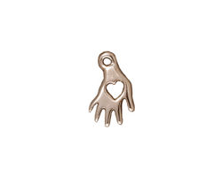 TierraCast Rhodium (plated) Heart Hand Charm 9x15mm