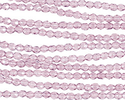Czech Fire Polished Glass Luster Mid. Amethyst Round 3mm