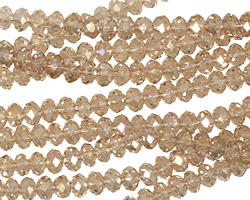 Champagne AB Crystal Faceted Rondelle 4mm